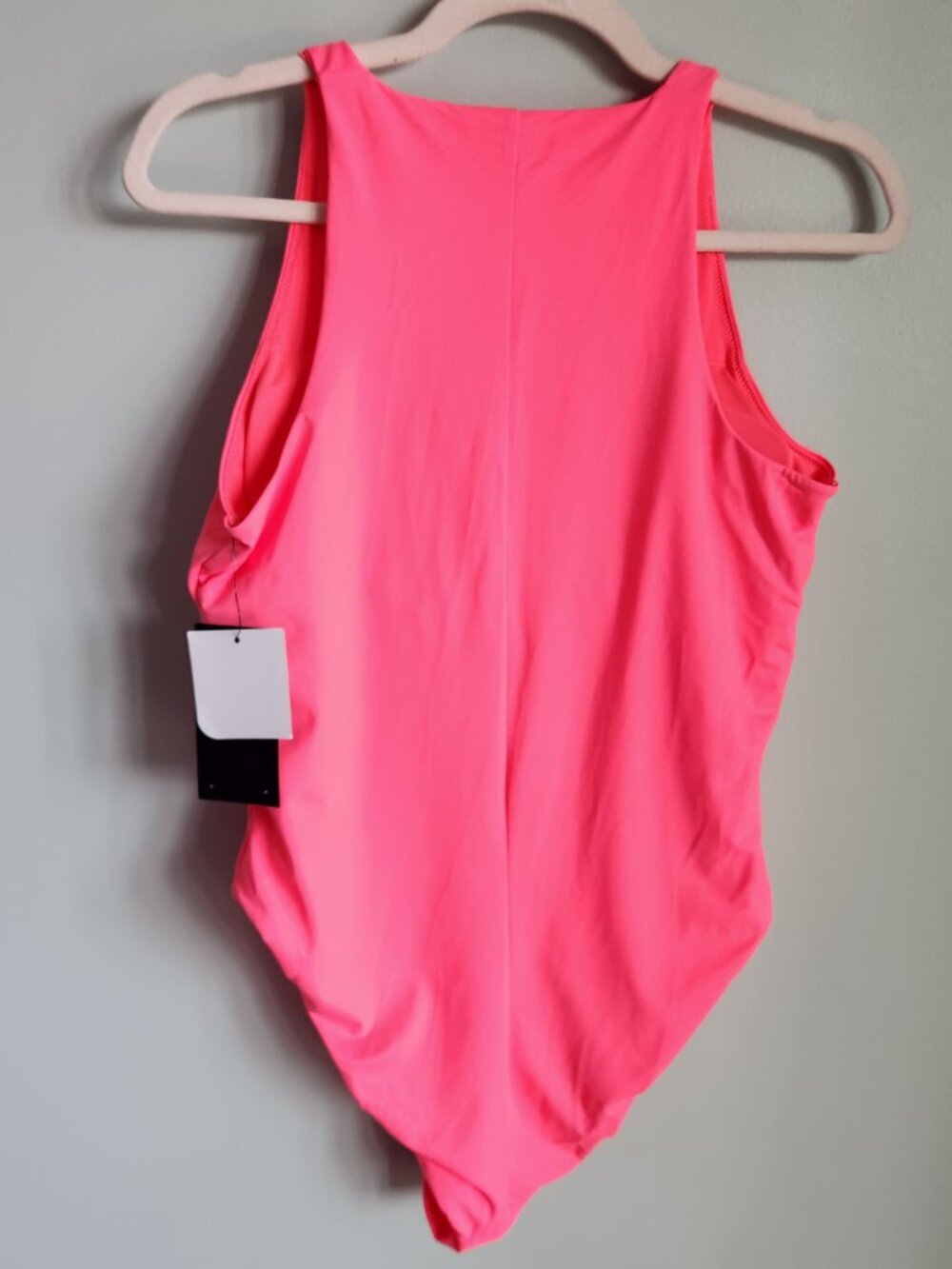 Fabletics Swimsuit Large Hot Pink Women's Zip Front One Piece Bathing Suit NEW - Picture 6 of 8